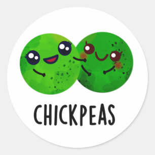 Chick Peas Funny Girl Pea Pun Classic Round Sticker