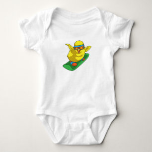 Chick Snowboarder Snowboard Baby Bodysuit
