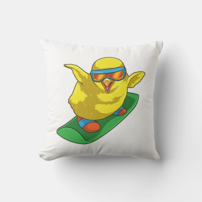 Chick Snowboarder Snowboard Cushion (Front)
