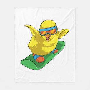 Chick Snowboarder Snowboard Fleece Blanket