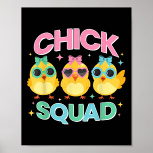 Chick Squad Funny Easter Chicks For Kids Girls Poster