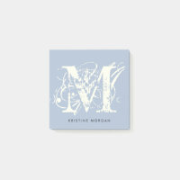 Chick typography blue monogram name