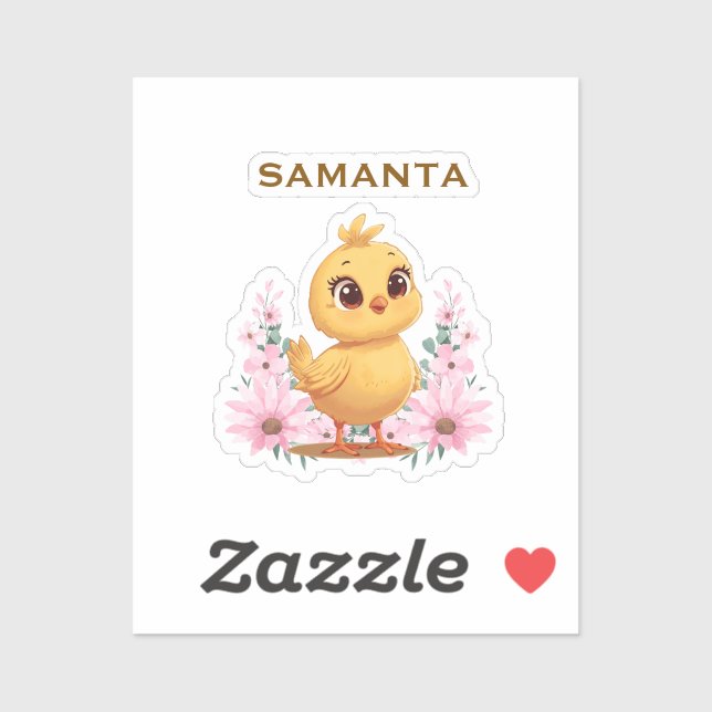 Chick with Flowers Sticker Sheet (Sheet)