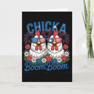 Chicka Boom Boom Chicken Crew Patriot 4th Of July Card