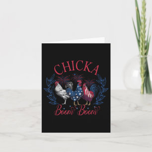 Chicka Boom Boom Funny Patriotic Chicken 4th Of Ju Card