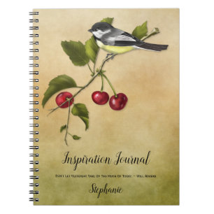 Chickadee and Cherries Inspiration Journal
