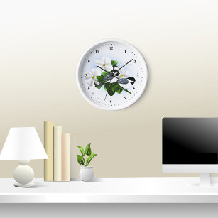 Chickadee And Flower Wall Clocks