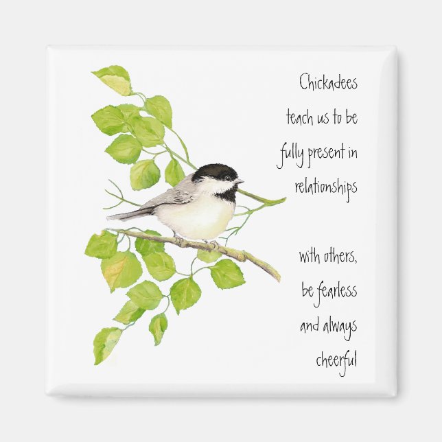 Chickadee, Animal Totem, Bird, Nature Magnet (Front)