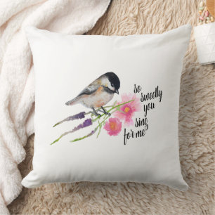 Chickadee Art Quote Cushion