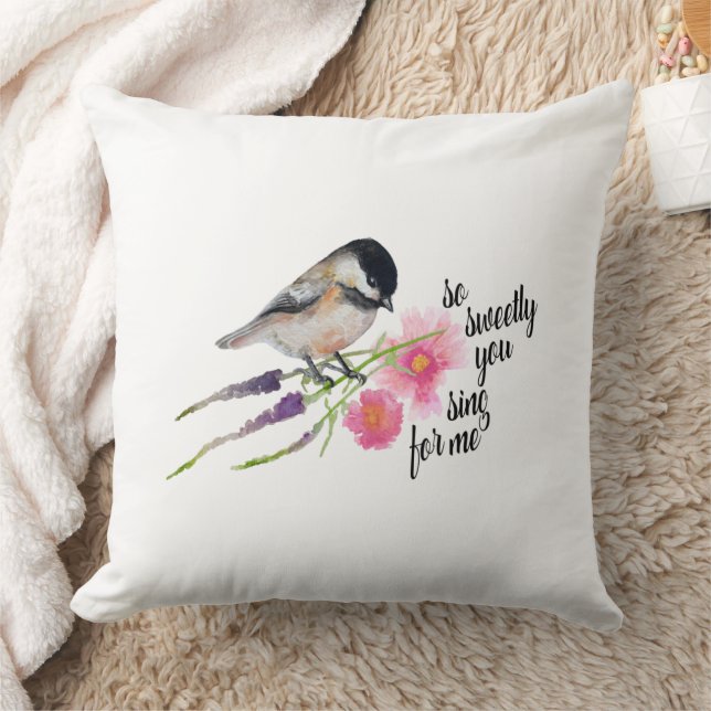 Chickadee Art Quote Cushion (Blanket)