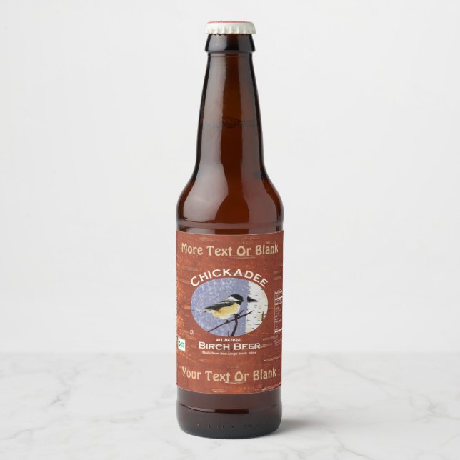 Chickadee Birch Beer Beer Bottle Label (Front)