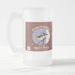 Chickadee Birch Beer Frosted Glass Beer Mug