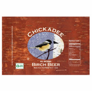 Chickadee Birch Beer Label Photo Sculpture Magnet