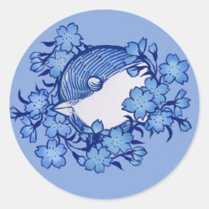 Chickadee bird artwork bird watching               classic round sticker