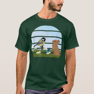Chickadee Bird Bunny Spring Birdwatcher Animal Bio T-Shirt