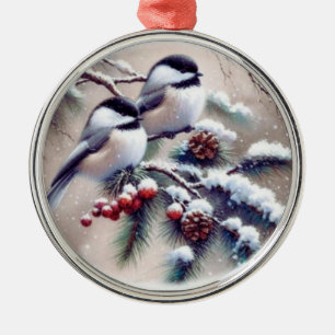 Chickadee Bird Christmas Decorative Tree Ornament