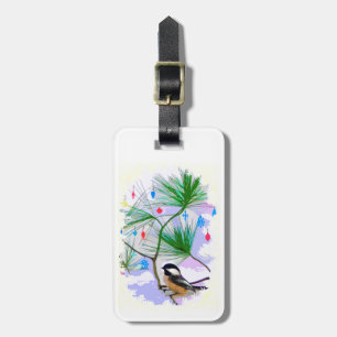 Chickadee Bird in Tree Luggage Tag