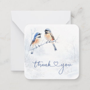 Chickadee Bird in Winter Thank You Note Card