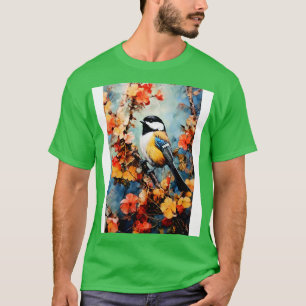 Chickadee bird painting colours art Chickadee T-Shirt