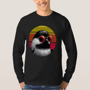 Chickadee Bird Sunglasses Sunset Retro Style Vinta T-Shirt