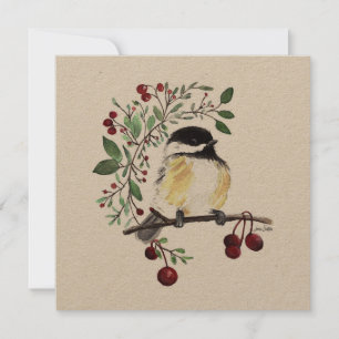 Chickadee Bird Watercolor
