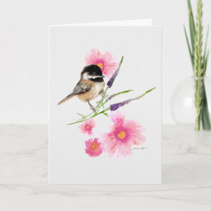 Chickadee Black Capped Watercolor Art Card