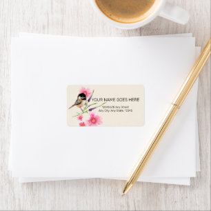 Chickadee Black Capped Watercolor Art Label