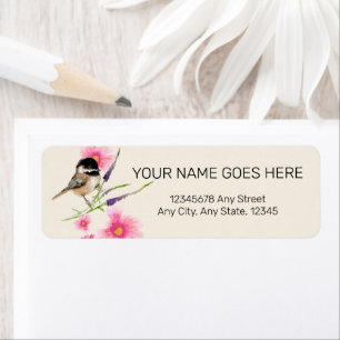 Chickadee Black Capped Watercolor Art Label