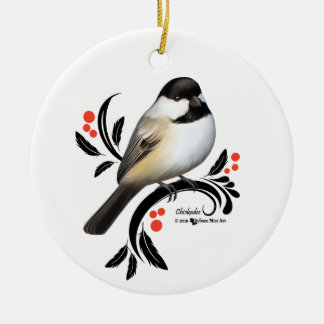Chickadee Ceramic Tree Decoration