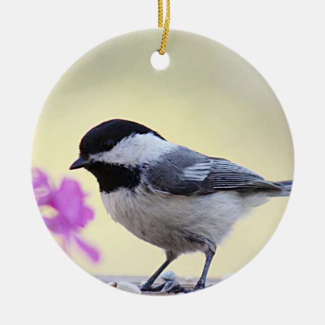 Chickadee Ceramic Tree Decoration (Front)