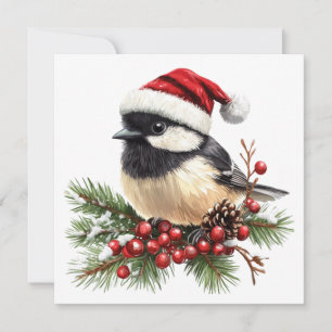 Chickadee Christmas Greeting Card
