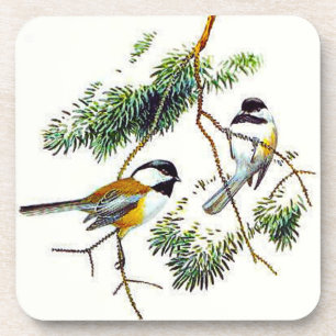 Chickadee Cork Coasters