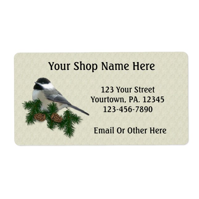 Chickadee Custom Product or Business Labels (Front)