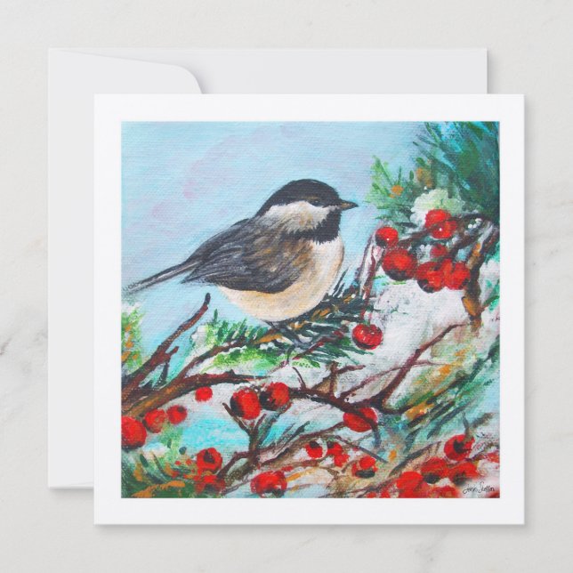 Chickadee Cute Winter Berries (Front)