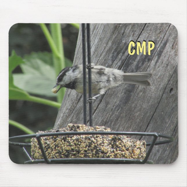 Chickadee Eating Sunflower suet Mouse Mat (Front)
