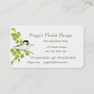 Chickadee Florist Shopp Flowers Business Card