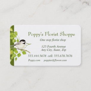 Chickadee Florist Shoppe Flowers  Business Card