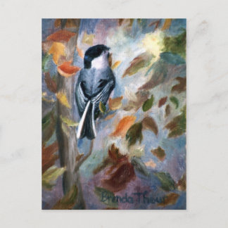 Chickadee In the Fall Postcard