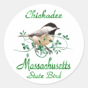 Chickadee Massachusetts State Bird Classic Round Sticker