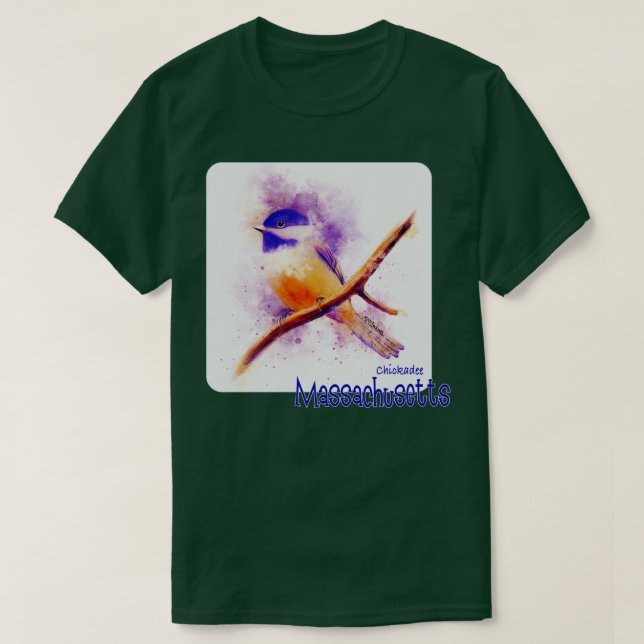 Chickadee Massachusetts State Bird T-Shirt (Design Front)