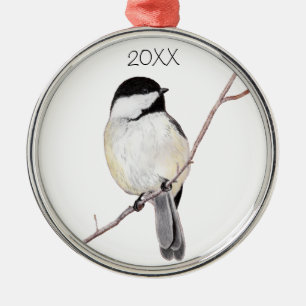 Chickadee Metal Tree Decoration