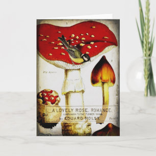 Chickadee Mushroom Greeting Card