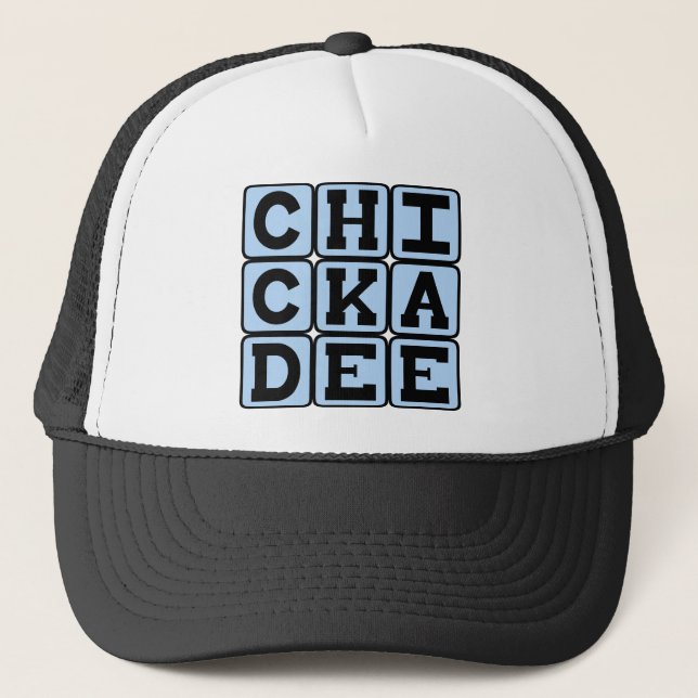 Chickadee, North American Bird Trucker Hat (Front)