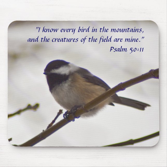 Chickadee on a Twig Mouse Mat (Front)