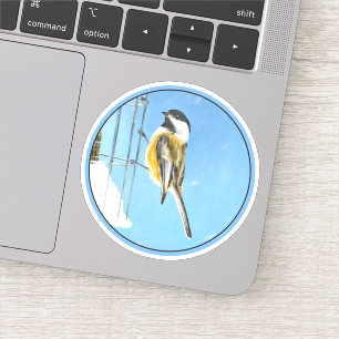 Chickadee on Feeder - Original Wild Bird Art