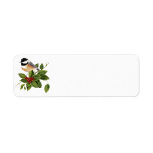Chickadee on Holly Label