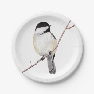 Chickadee Paper Plate