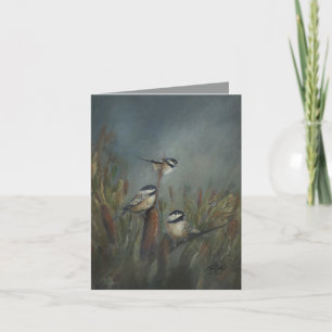 Chickadee Pond - hand painted Card
