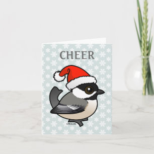 Chickadee Santa Holiday Card