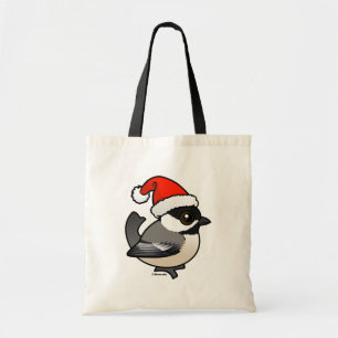 Chickadee Santa Tote Bag